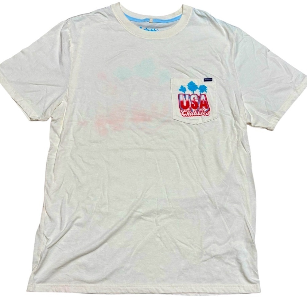 ⭐️NEW‼️Chubbies “USA” Cream Colored Men's T-Shirt NWOT